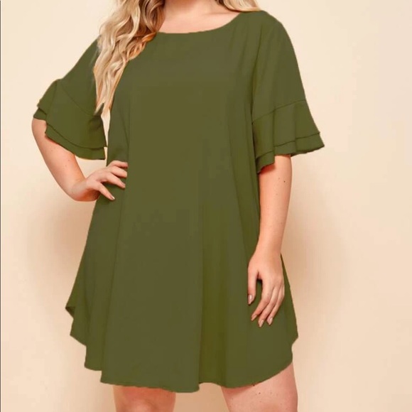 Boho flounce sleeve tunic dress - Picture 6 of 16